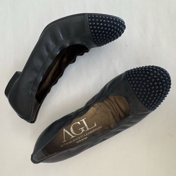 AGL Attilio Giusti Leombruni Navy Blue Ballet Flat Women EU 36.5 US 6.5 Beaded - Picture 6 of 16